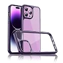GRIPP® Defender Crystal Clear Transparent Back Case Compatible with iPhone 14 Pro Max (6.7") Shock Absorption and Drop Tested with Dual Layer Full Protection and Slim Fit Back Cover - Purple