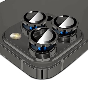 gripp 3in1 focal camera lens protector for iphone 14 pro iphone 14 pro max aluminium alloy ring ultra-clear hd glass scratch-resistant case friendly easy install - dark grey