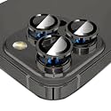 GRIPP 3in1 Focal Camera Lens Protector for iPhone 14 Pro, iPhone 14 Pro Max, Aluminium Alloy Ring, Ultra-Clear HD Glass, Scratch-Resistant, Case Friendly, Easy Install - Dark Grey