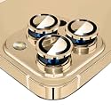 GRIPP 3in1 Focal Camera Lens Protector for iPhone 14 Pro, iPhone 14 Pro Max, Aluminium Alloy Ring, Ultra-Clear HD Glass, Scratch-Resistant, Case Friendly, Easy Install - Gold