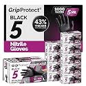 GripProtect Precise 5 Mil Black Nitrile Gloves, Chemical Resistant Gloves
