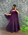 Grista Embroidered Silk Blend Stitched Straight Gown