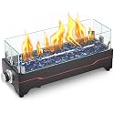 GRISUN 20 Inch Propane Tabletop Fire Pit, 40,000 BTU with Glass Wind Guard
