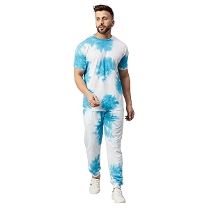 GRITSTONES Men Dyed Round Neck Cotton Tracksuit