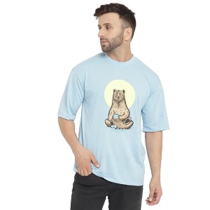 GRITSTONES Men Oversized Half Sleeve Cotton T-Shirt