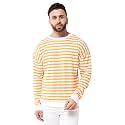 GRITSTONES Men OversizedRound Neck Stripe Drop Shoulder