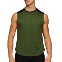 GRITSTONES Olive GreenBlack Round Neck Sleeveless Vest