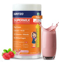 Gritzo SuperMilk Growth+ (7-9y Girls) 10g Protein Powder, Strawberry Swirl