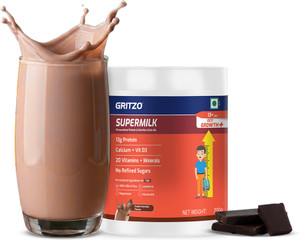 gritzo supermilk growth 13y boys 13g protein powder double chocolate