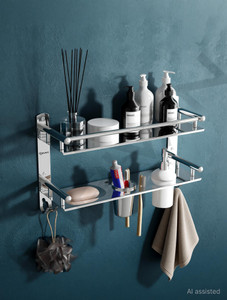 grivan bathroom shelf rack with soap  toothbrush holder  liquid dispenser with hooks silver towel holder stainless steel