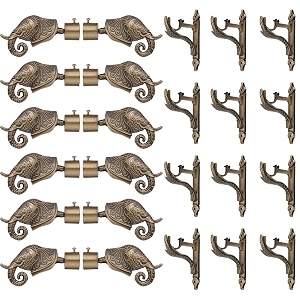 grivan rajwada royal aluminium elephant curtain brackets parda holders with support fittings 1 inch rod pocket finials designer door and window antique pair of 6
