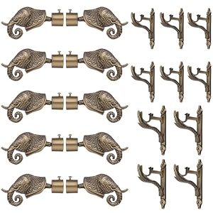 grivan rajwada royal aluminium elephant curtain brackets parda holders with support fittings 1 inch rod pocket finials designer door and window antique pair of 5