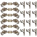 GRIVAN Rajwada Royal Aluminium Elephant Curtain Brackets Parda Holders with Support Fittings 1 Inch Rod Pocket Finials Designer Door and Window (Antique, Pair of 6)
