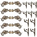 GRIVAN Rajwada Royal Aluminium Elephant Curtain Brackets Parda Holders with Support Fittings 1 Inch Rod Pocket Finials Designer Door and Window (Antique ,Pair of 5)