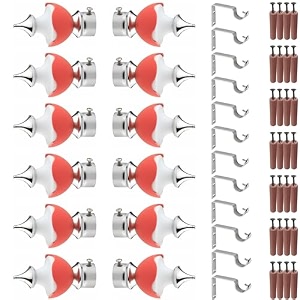 grivan stainless steel amp abs curtain bracket parda holder with support 1 inch rod pocket finials designer door and window rod support fittings curtain rod holder pair of 6  red 