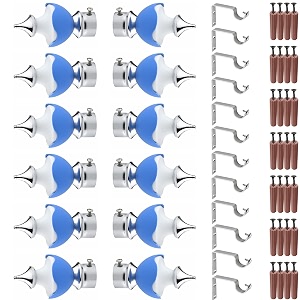 grivan stainless steel amp abs curtain bracket parda holder with support 1 inch rod pocket finials designer door and window support fittings curtain holder pair of 6 blue