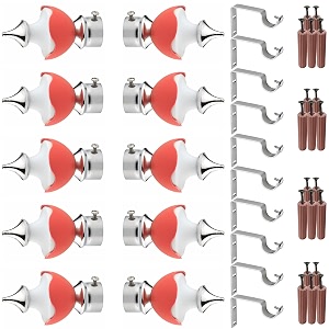 grivan stainless steel amp abs curtain bracket parda holder with support 1 inch rod pocket finials designer door and window support fittings curtain holder pair of 5 red
