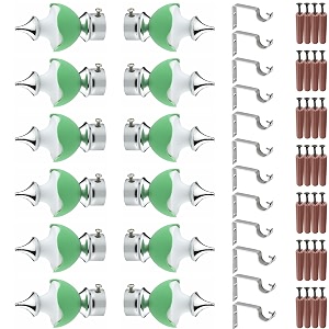 grivan stainless steel amp abs curtain bracket parda holder with support 1 inch rod pocket finials designer door and window rod support fittings curtain rod holder pair of 6 green 