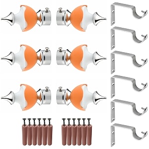 grivan stainless steel amp abs curtain bracket parda holder with support 1 inch rod pocket finials designer door and window support fittings curtain holder pair of 3 orange