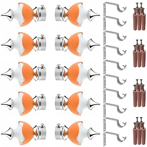 grivan stainless steel amp abs curtain bracket parda holder with support 1 inch rod pocket finials designer door and window support fittings pair of 5 orange