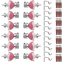 GRIVAN Stainless Steel &amp; ABS Curtain Bracket Parda Holder with Support 1 Inch Rod Pocket Finials Designer Door and Window Rod Support Fittings, Curtain Rod Holder (Pair of 6 , Pink )
