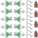 GRIVAN Stainless Steel &amp; ABS Curtain Bracket Parda Holder With Support 1 Inch Rod Pocket Finials Designer Door and Window Support Fittings, Curtain Holder (Pair of 5, Green)