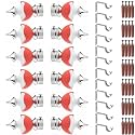 GRIVAN Stainless Steel &amp; ABS Curtain Bracket Parda Holder with Support 1 Inch Rod Pocket Finials Designer Door and Window Rod Support Fittings, Curtain Rod Holder (Pair of 6 , RED )