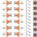 GRIVAN Stainless Steel &amp; ABS Curtain Bracket Parda Holder with Support 1 Inch Rod Pocket Finials Designer Door and Window Rod Support Fittings, Curtain Rod Holder (Pair of 6, Orange )