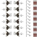 GRIVAN Stainless Steel &amp; ABS Curtain Bracket Parda Holder with Support 1 Inch Rod Pocket Finials Designer Door and Window Rod Support Fittings, Curtain Rod Holder (Pair of 6 , Dark Brown )