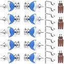 GRIVAN Stainless Steel &amp; ABS Curtain Bracket Parda Holder with Support 1 Inch Rod Pocket Finials Designer Door and Window Rod Support Fittings, Curtain Rod Holder (Pair of 5 , Blue )