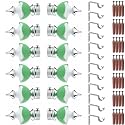 GRIVAN Stainless Steel &amp; ABS Curtain Bracket Parda Holder with Support 1 Inch Rod Pocket Finials Designer Door and Window Rod Support Fittings, Curtain Rod Holder (Pair of 6, Green )