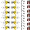 GRIVAN Stainless Steel &amp; ABS Curtain Bracket Parda Holder With Support 1 Inch Rod Pocket Finials Designer Door and Window Support Fittings, Curtain Holder (Pair of 6, Yellow)