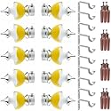 GRIVAN Stainless Steel &amp; ABS Curtain Bracket Parda Holder With Support 1 Inch Rod Pocket Finials Designer Door and Window Support Fittings, Curtain Holder (Pair of 5, Yellow)
