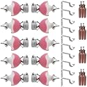 GRIVAN Stainless Steel &amp; ABS Curtain Bracket Parda Holder With Support 1 Inch Rod Pocket Finials Designer Door and Window Support Fittings, Curtain Holder (Pair of 5, Pink)