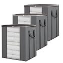 Extra Large Clothes Storage Organizer with Reinforced Handle transparent blanket storage bag saree bag/lehnga/winter clothes, pillow storage and wardrobe organizing (Grey, PACK OF 3)