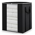 Extra Large Clothes Storage Organizer with Reinforced Handle transparent blanket storage bag saree bag/lehnga/winter clothes, pillow storage and wardrobe organizing (Black, PACK OF 1)