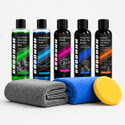GROOMMM Car Care Kit Complete Interior & Exterior care (100mlx 5 ) With Pad & MFC Cloth Combo