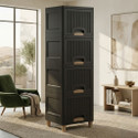 GROTHEORY 4 Compartment Slim Cabinet for Narrow Kitchen for Household Drawer Divider