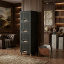 GROTHEORY Space Efficient Multi-Layer Storage Cabinet for Home Plastic Close Book Shelf