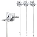 Ground Anchors Screw in - 24" Set of 4,6,8 with Brackets and Drill Bit - Earth Anchors - Mobile Home Anchors - Storage Shed Anchor Kit - Swing Set Anchors for Metal Swing Set - Playset Anchors - Ties
