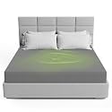 The Grounding Co. Fitted Terra Grounding Sheets California Size – Premium Organic Cotton Earthing Sheet with Silver-Infused Threads– for Sleep, Recovery &amp; Wellness – Gray