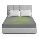 The Grounding Co. Fitted Terra Grounding Sheets King Size – Premium Organic Cotton Earthing Sheet with Silver-Infused Threads– for Sleep, Recovery &amp; Wellness – Gray