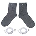 Grounding Socks, 30% Silver Fiber, 1 Pair with 2 Cords, Black