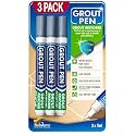 Grout Pen Grey Tile Grout Paint Marker - Narrow 5mm Tip (7mL) - 3 Pack