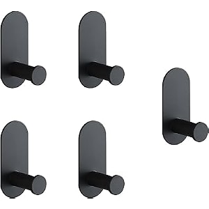 grovent 10 pcs self-adhesive hooks heavy-duty waterproof stainless steel for drilling-free wall mounting - ideal for strong coat kitchen and bathroom towel hanging rectangle black