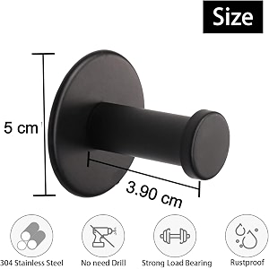 grovent 4 pcs self-adhesive stainless steel hooks heavy-duty wall hangings waterproof amp drill-free - strong towel coat and kitchen hooks for bathroom and kitchen