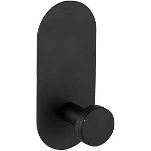 grovent 2 pcs towel holder no drilling towel hook adhesive hook extra strong metal coat hook self-adhesive wall hooks for kitchen bathroom living room can hold approx 6 kgrectangle black