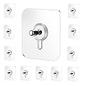 GROVENT® 24 Pcs Adhesive Nails Wall Poster Non-Trace Stick Wall Hook/Adhesive Hooks/Heavy Duty Wall Hooks for Hanging/Durable Practical Transparent Strong Adhesive Screw Stainless Steel (Nail Hook)