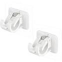 GROVENT® 2 PCS Self Adhesive Curtain Rod Holder, Curtains Bracket Crossbar Hook Self Adhesive Rods Hanger, No Drill Brackets Fixing Holders (White)