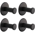 GROVENT® 4 pcs Self-Adhesive Stainless Steel Hooks: Heavy-Duty Wall Hangings, Waterproof &amp; Drill-Free - Strong Towel, Coat, and Kitchen Hooks for Bathroom and Kitchen